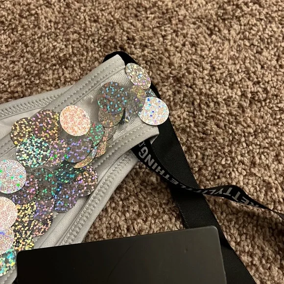 PrettyLittleThing Sequin High Leg Bikini Bottom - Picture 8 of 8